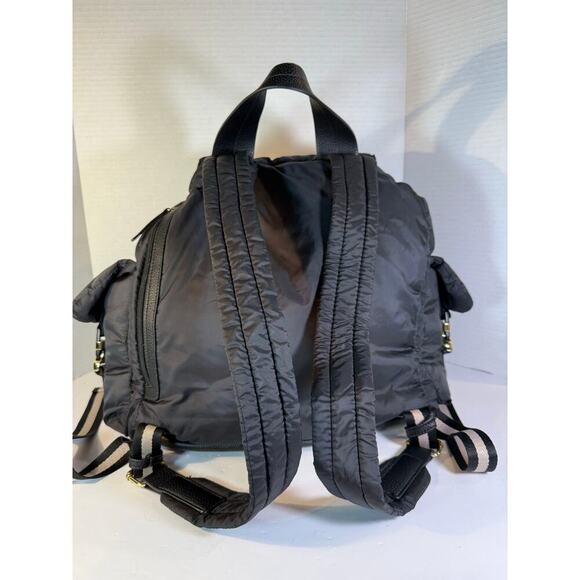 Tommy Bahama Black Nylon Backpack | Gold Hardware | Travel Diaper Bag Purse - Picture 8 of 10